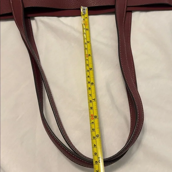 Coach CC050 Pebble Leather Cameron Large shopper Tote Shoulder Bag Burgandy NWT - Picture 11 of 12